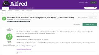 Send text from Tweetbot to Twitlonger.com, and tweet (140++ ...