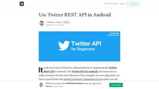Use Twitter REST API in Android – S M Mohi-Us Sunnat – Medium