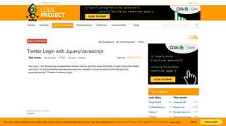 [Solved] Twitter Login with Jquery/Javascript - CodeProject