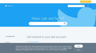 Get started in your ads account - Twitter for Business