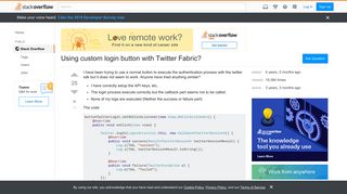Using custom login button with Twitter Fabric? - Stack Overflow