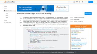 Android Twitter Login button not working - Stack Overflow