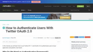 How to Authenticate Users With Twitter OAuth 2.0 - TutsPlus Code
