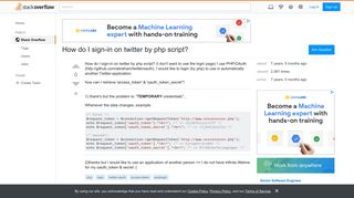 How do I sign-in on twitter by php script? - Stack Overflow
