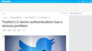 Twitter's 2-factor authentication has a serious problem - Mashable