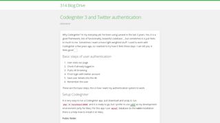 Codeigniter 3 and Twitter authentication - 314 Blog Drive