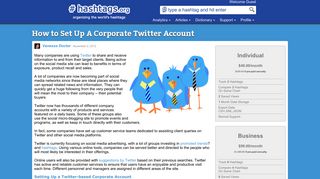 How to Set Up A Corporate Twitter Account - Hashtags.org