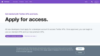 Apply for access — Twitter Developers