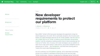 New developer requirements to protect our platform - Twitter Blog
