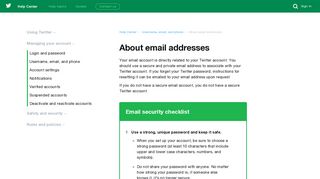 About email addresses - Twitter support