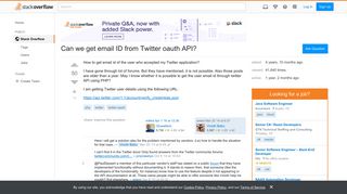 Can we get email ID from Twitter oauth API? - Stack Overflow