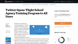 Twitter Opens 'Flight School' Agency Training Program to All Users ...