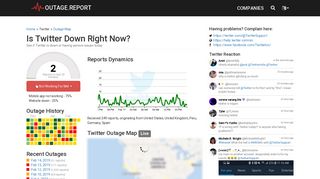 Twitter Down? Service Status, Map, Problems History - Outage.Report