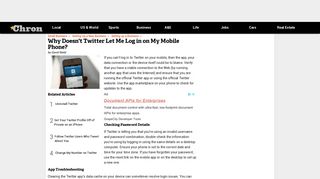 Why Doesn't Twitter Let Me Log in on My Mobile Phone? | Chron.com