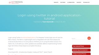 Login using twitter in android application- tutorial - Mytrendin
