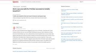 How to tell if a Twitter account is totally inactive - Quora