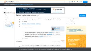 Twitter login using javascript? - Stack Overflow