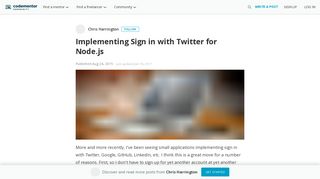 Implementing Sign in with Twitter for Node.js | Codementor