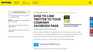 How to Link Twitter to Your Company Facebook Page - dummies