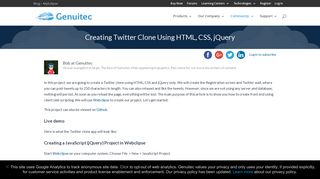 Creating Twitter Clone Using HTML, CSS, jQuery - Genuitec