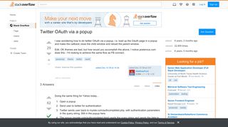 Twitter OAuth via a popup - Stack Overflow