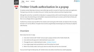 Twitter OAuth authorisation in a popup | clarkdave.net