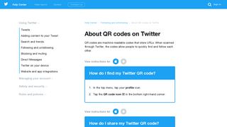 About QR codes on Twitter - Twitter support