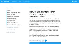 How to use Twitter search - Twitter support