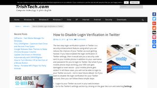 How to Disable Login Verification in Twitter - TrishTech.com