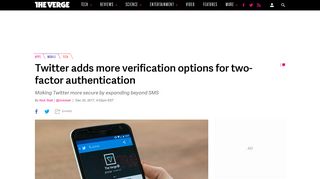 Twitter adds more verification options for two-factor authentication ...
