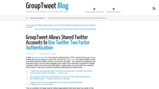 Use Twitter Two Factor Authentication on a Shared Twitter Account