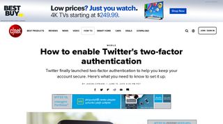 How to enable Twitter's two-factor authentication - CNET