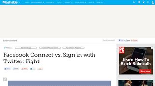 Facebook Connect vs. Sign in with Twitter: Fight! - Mashable