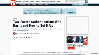 Two-Factor Authentication: Who Has It and How to Set It Up | PCMag ...