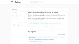 What's two-factor authentication? How do I use it? | Instagram Help ...