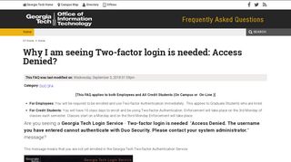 Why I am seeing Two-factor login is needed: Access Denied? - OIT FAQ