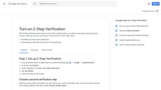 Turn on 2-Step Verification - Android - Google Account Help