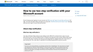 How to use two-step verification with your Microsoft account