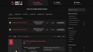 Two Up Casino Bonus Codes - NONSTOPBONUS.COM