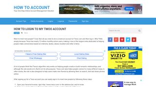 How to Login to my Twoo Account | How To Account