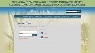 Account Log In | Township of Franklin, NJ