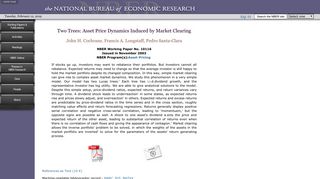 Two Trees: Asset Price Dynamics Induced by Market Clearing - NBER