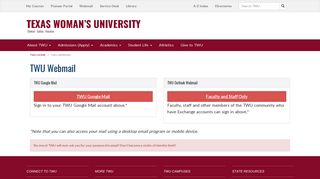 TWU Webmail - Texas Woman's University