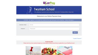 Twynham School - Twynham School - Home Page - WisePay Software