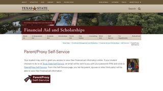 Parent/Proxy Self-Service : Financial Aid and Scholarships : Texas ...