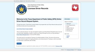 Texas DPS: Licensee Driver Records - Texas - Texas.gov