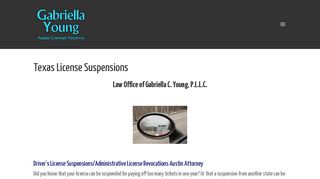 Texas License Suspensions - Gabriella Young