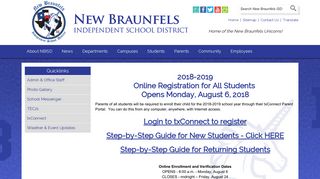 Login to txConnect to register - New Braunfels ISD