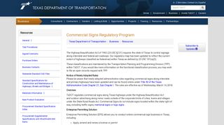 Commercial Signs Regulatory Program - TxDOT