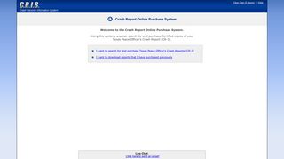 Welcome | Crash Report Online Purchase System